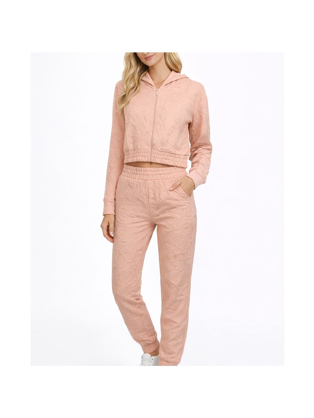 Roma Concept Hoodie Jogger Sweatsuit 2 Piece Set Blush Pink Size L